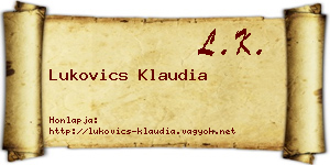 Lukovics Klaudia névjegykártya