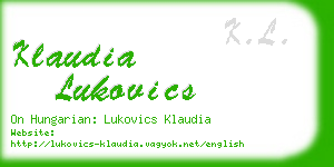 klaudia lukovics business card